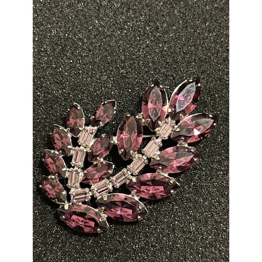 B. David Purple Rhinestone Brooch